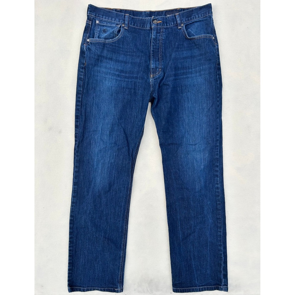 Hart Schaffner Marx Mens 38x32 Dark Wash Blue Straight Leg Stretch Denim Jeans